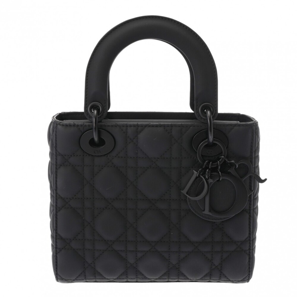 CHRISTIAN DIOR Cannage Lady Black Ultra Matte Calfskin Shoulder Bag